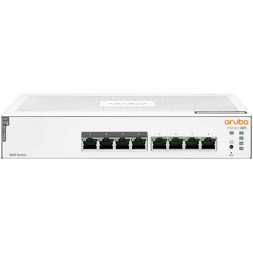 Коммутатор HPE Aruba Instant On 1830, 8xGE ports, PoE Class 4 65W (ports 1-4), LT Warranty