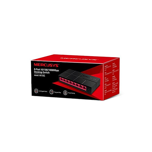 Комутатор MERCUSYS MS108G 8xGE, Некерований