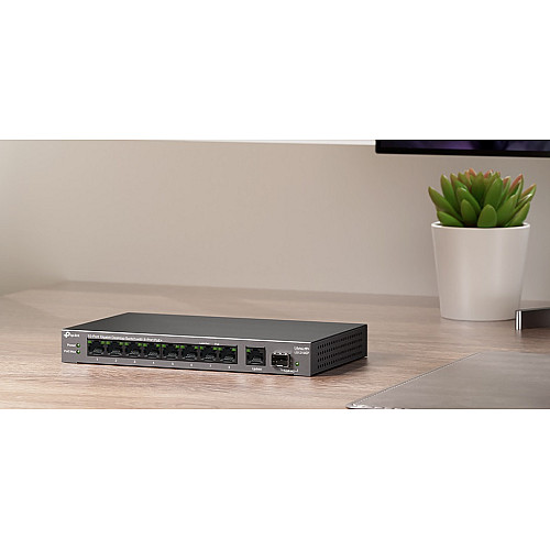 Комутатор TP-LINK LS1210GP  9xGE (8xPoE), 61 Вт, 1xSFP