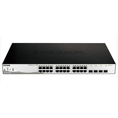 Комутатор D-Link DGS-1210-28MP 24xGE PoE, 4xSFP, 370W, WebSmart