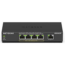 Комутатор NETGEAR GS305P 5xGE (4xPoE), 63Вт, Некерований