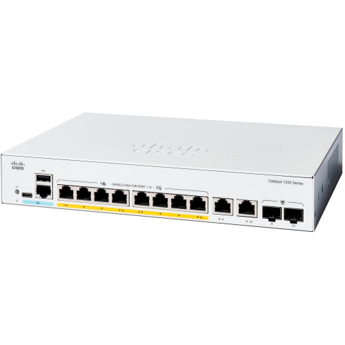 Комутатор Cisco Catalyst 1200 8xGE, Ext PS, 2x1G Combo