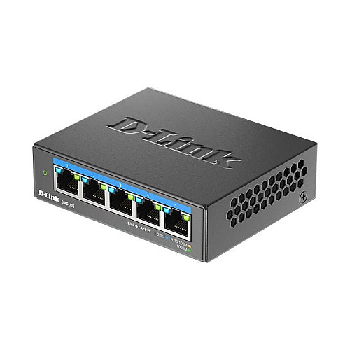 Комутатор D-Link DMS-105 5x2.5GE, Некерований