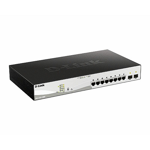 Комутатор D-Link DGS-1210-10MP 8xGE PoE, 2xSFP, 130Вт
