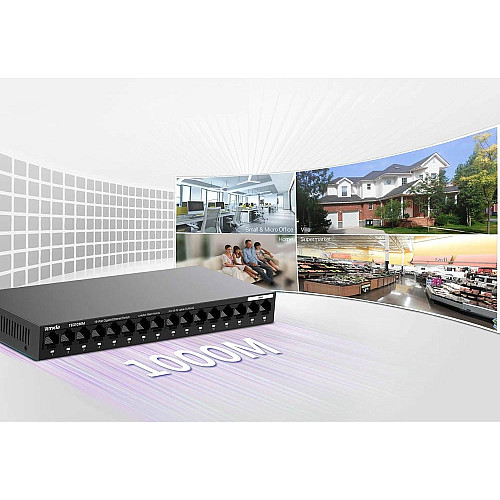 Коммутатор TENDA TEG1016M 16xGE, Неуправляемый