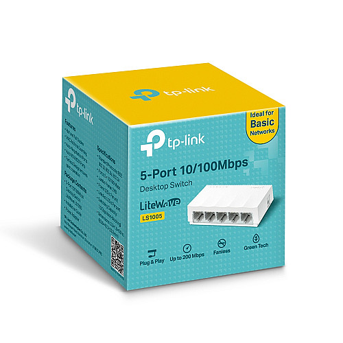 Комутатор TP-LINK LS1005 5xFE, Некерований