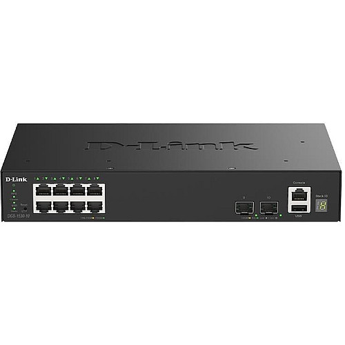 Комутатор D-Link DGS-1530-10 8xGE, 2xSFP+ Керований. L2+