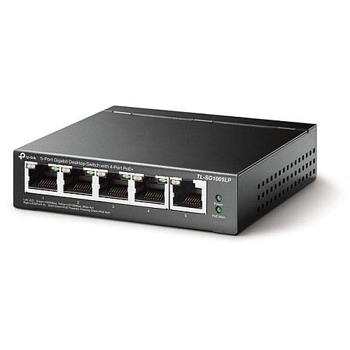 Комутатор TP-LINK TL-SG1005LP 5xGE (4xPoE), 40Вт, Некерований
