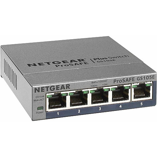 Коммутатор NETGEAR GS105E 5xGE, WebSmart