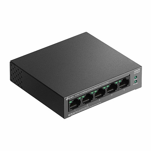 Комутатор TP-LINK LS105LP  5xFE (4xPoE), 41 Вт