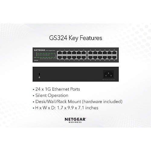 Комутатор NETGEAR GS324 24xGE, Некерований