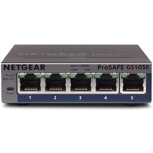 Коммутатор NETGEAR GS105E 5xGE, WebSmart