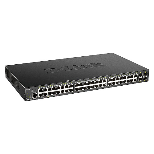 Комутатор D-Link DGS-1250-52XMP 48xGE PoE, 4xSFP+, 370W, Smart