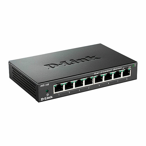 Комутатор D-Link DGS-108 8xGE, Некерований