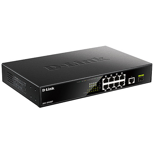Комутатор D-Link DGS-1010MP 9xGE PoE, 1xSFP, 125W