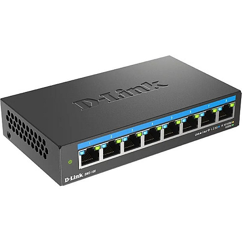 Комутатор D-Link DMS-108 8x2.5GE, Некерований