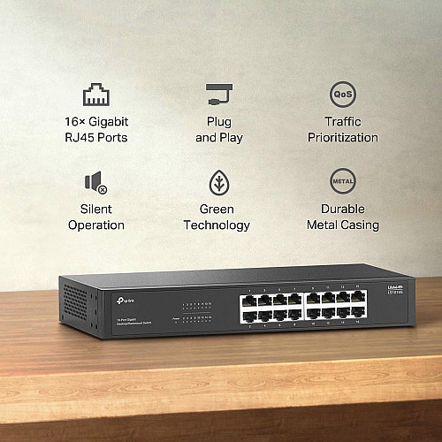 Комутатор TP-LINK LS1016G 16xGE, Некерований