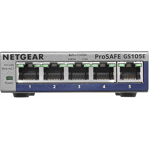 Коммутатор NETGEAR GS105E 5xGE, WebSmart