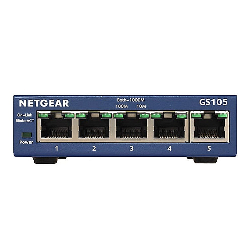 Комутатор NETGEAR GS105GE 5xGE, Некерований