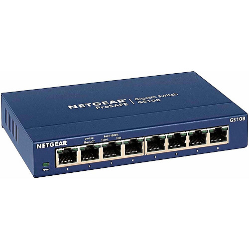 Комутатор NETGEAR GS108GE 8xGE, Некерований