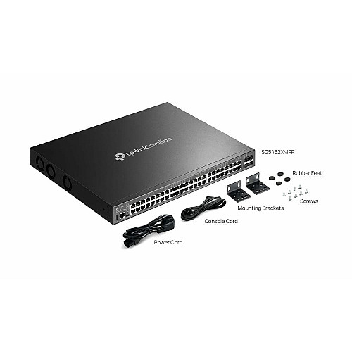 Коммутатор TP-LINK SG5452XMPP 48xGE (48xPoE), 4xSFP+, 770Вт, Управляемый L3