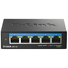 Комутатор D-Link DMS-105 5x2.5GE, Некерований