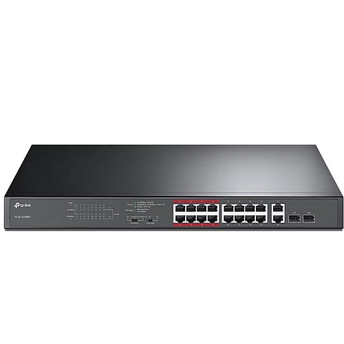 Коммутатор TP-LINK TL-SL1218MP 16x1FE (16xPoE), 2xSFP, 192Вт, Неуправляемый
