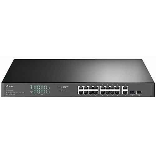 Коммутатор TP-LINK TL-SG1218MP 16xGE (16xPoE), 2xSFP, 120Вт, Неуправляемый