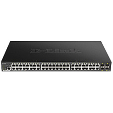 Комутатор D-Link DGS-1250-52XMP 48xGE PoE, 4xSFP+, 370W, Smart