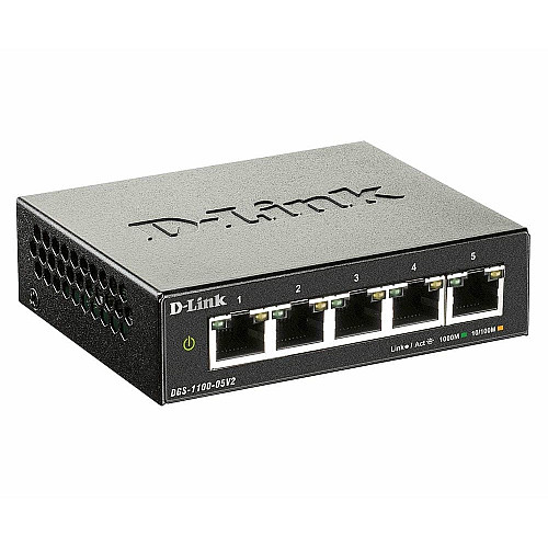Комутатор D-Link DGS-1100-05V2 5xGE Easy Smart