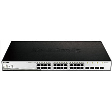 Комутатор D-Link DGS-1210-28MP 24xGE PoE, 4xSFP, 370W, WebSmart