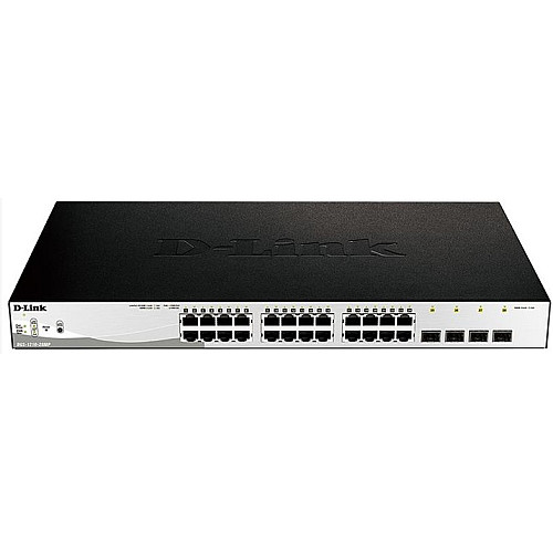 Комутатор D-Link DGS-1210-28MP 24xGE PoE, 4xSFP, 370W, WebSmart