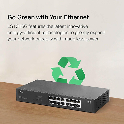 Комутатор TP-LINK LS1016G 16xGE, Некерований