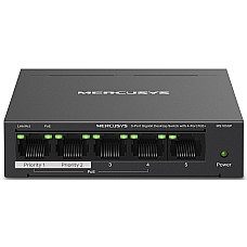 Комутатор MERCUSYS MS105GP 5xGE (4xPoE), 65Вт, Некерований