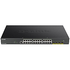 Комутатор D-Link DGS-1250-28XMP 24xGE PoE, 4xSFP+, 370W, WebSmart