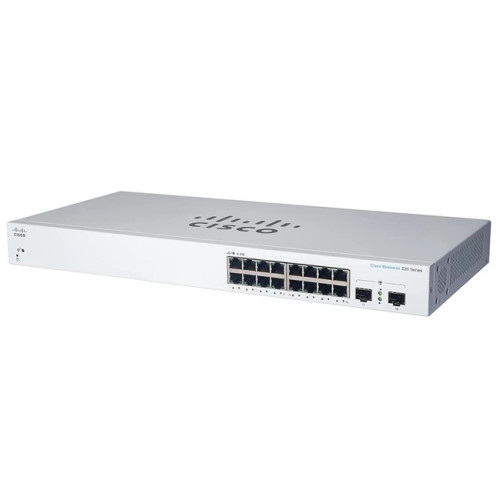 Комутатор Cisco CBS220 16хGE, PoE, 2x1G SFP, Smart