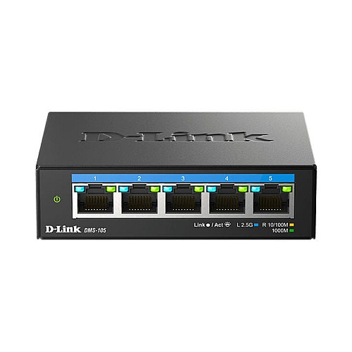 Комутатор D-Link DMS-105 5x2.5GE, Некерований