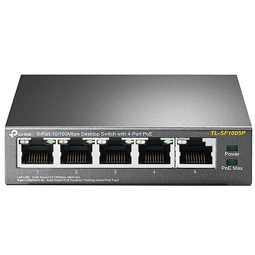 Коммутатор TP-LINK TL-SF1005P 5xFE (4xPoE), 56Вт, Неуправляемый
