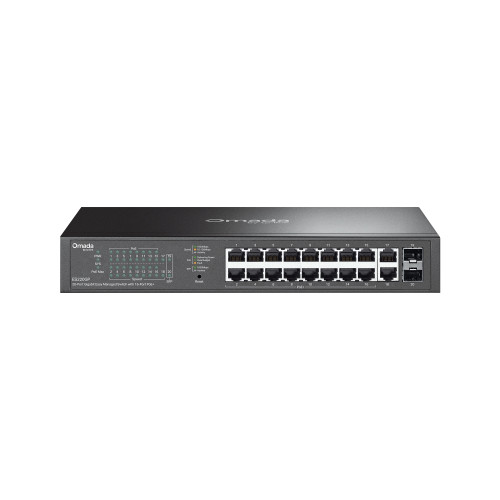 Комутатор TP-LINK ES220GP  18xGE (16xPoE), 250W, 2xSFP, WebSmart