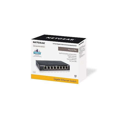 Комутатор NETGEAR GS308 8xGE, Некерований