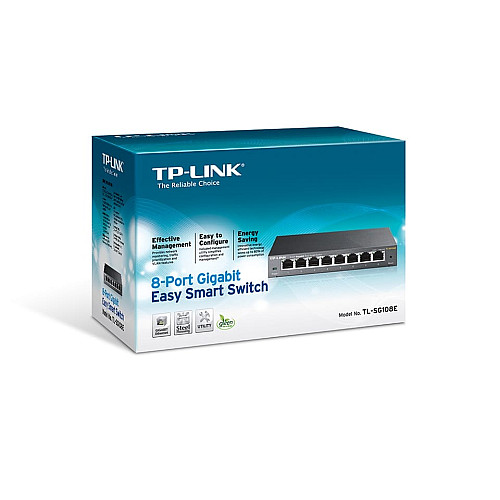 Коммутатор TP-LINK TL-SG108E 8xGE, WebSmart