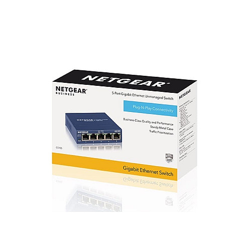Комутатор NETGEAR GS105GE 5xGE, Некерований