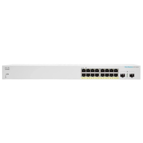 Комутатор Cisco CBS220 16хGE, PoE, 2x1G SFP, Smart