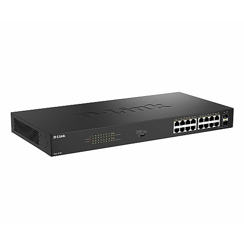 Коммутатор D-Link DGS-1018P 16x1GE PoE+, 240Вт, 30Вт/порт, Неуправляемый