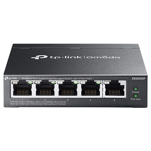 Комутатор TP-LINK ES205GP 5xGE (4xPoE), 65.2Вт, WebSmart