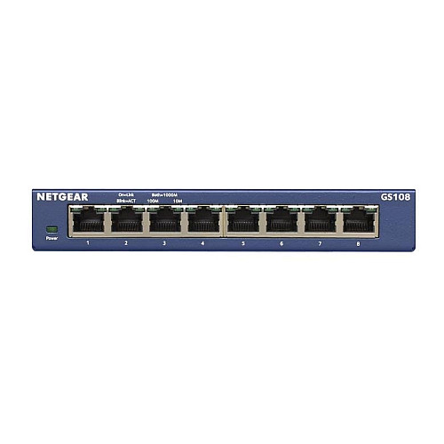 Комутатор NETGEAR GS108GE 8xGE, Некерований