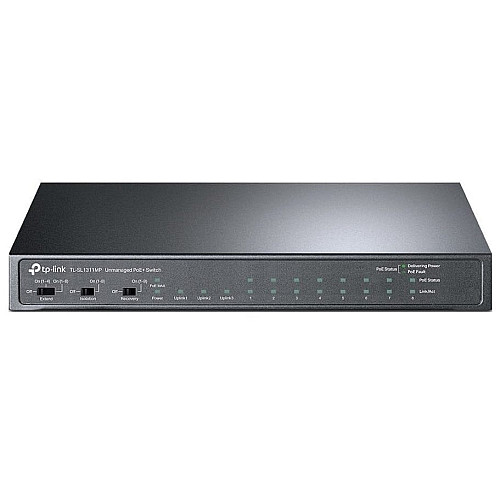 Коммутатор TP-LINK TL-SL1311MP 8x1FE (8xPoE), 2xGE, 1xSFP, 124Вт, Неуправляемый