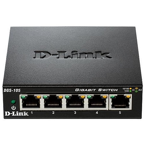 Комутатор D-Link DGS-105 5xGE, Некерований