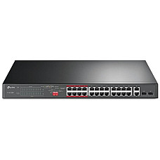 Комутатор TP-LINK TL-SL1226P 24xFE (24xPoE), 2xSFP, 250Вт, Некерований