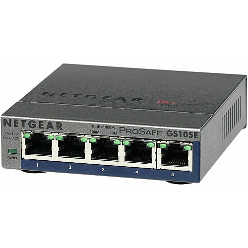 Коммутатор NETGEAR GS105E 5xGE, WebSmart